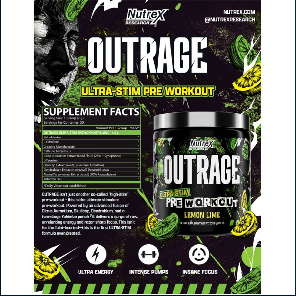 Nutrex OutRage, 30 Servings