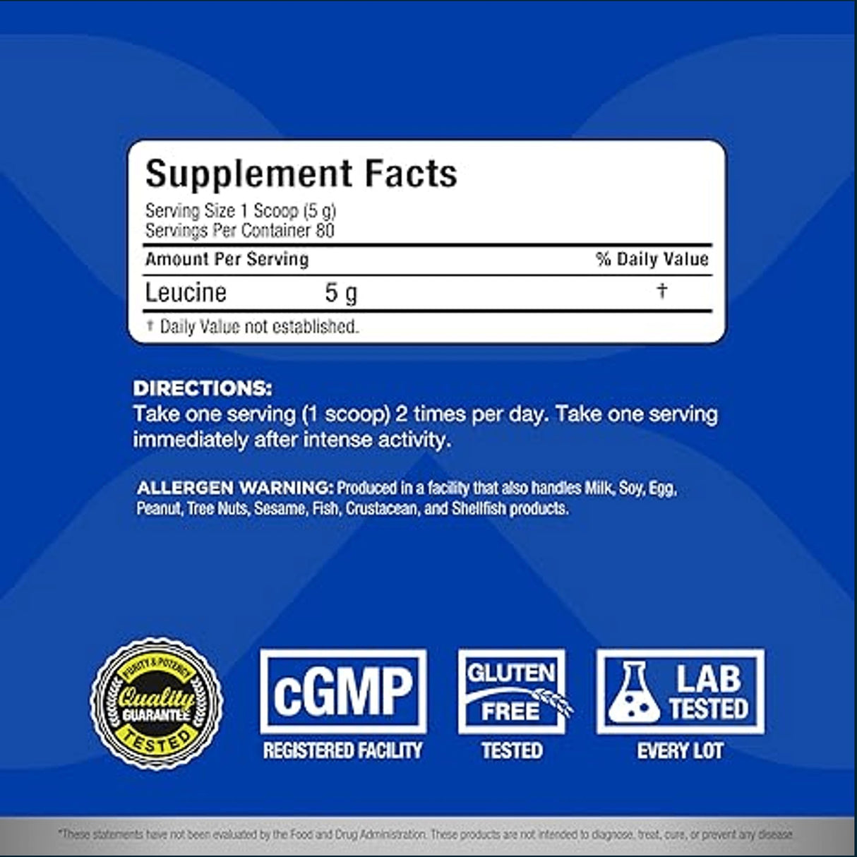 Allmax Leucine+ 5000mg, 80 Servings BCAA | Amino Acids Allmax Nutrition 