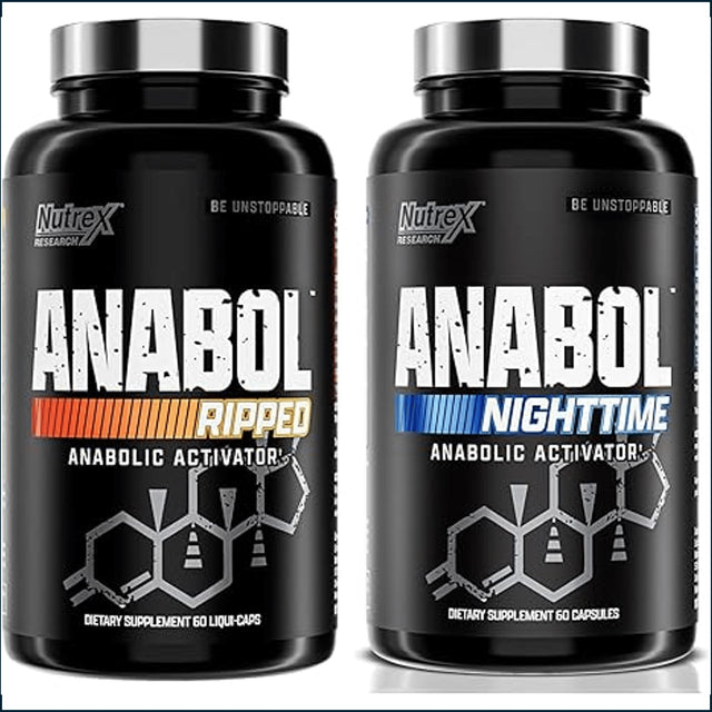 Nutrex Anabol NightTime & Ripped Combo, 60 Caps of each Testosterone Boosters Nutrex Research 