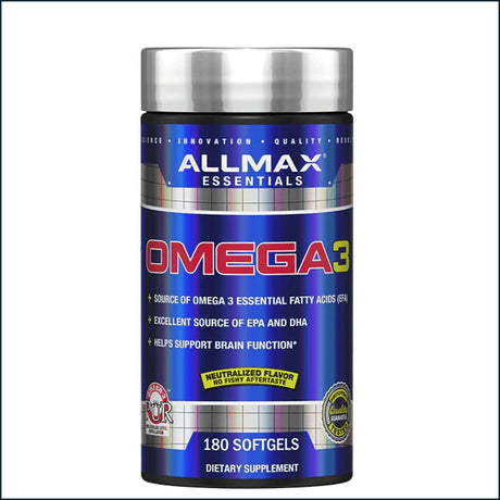 Allmax Omega 3 (Ultra-Pure Cold-Water Fish Oil) 1000mg, 180 Softgels Vitamins | Herbs Allmax Nutrition 