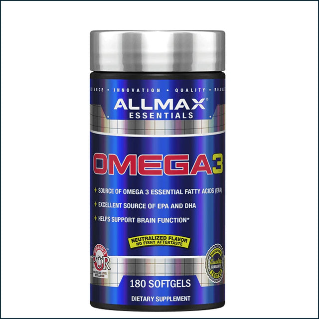 Allmax Omega 3 (Ultra-Pure Cold-Water Fish Oil) 1000mg, 180 Softgels Vitamins | Herbs Allmax Nutrition 