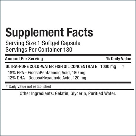 Allmax Omega 3 (Ultra-Pure Cold-Water Fish Oil) 1000mg, 180 Softgels Vitamins | Herbs Allmax Nutrition 