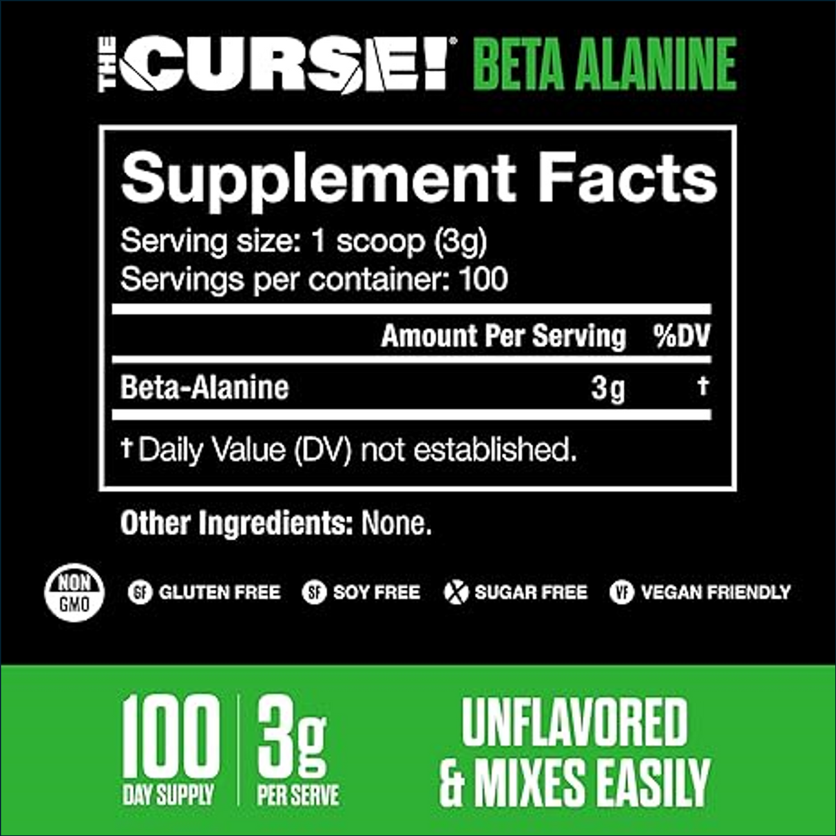 JNX Sports The Curse! Beta Alanine, 100 Servings