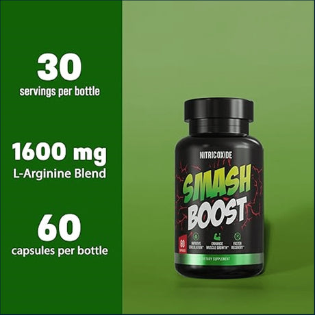Smash Boost Nitric Oxide Booster , 3 x 60 Capsules Testosterone Boosters Smash 