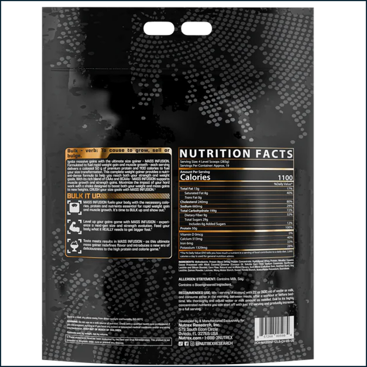 Nutrex Mass Infusion, 12lbs - 19 Servings