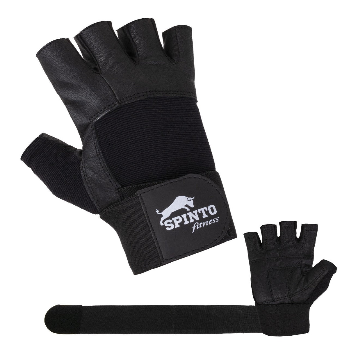 Long-Wrap Leather Lifting Gloves
