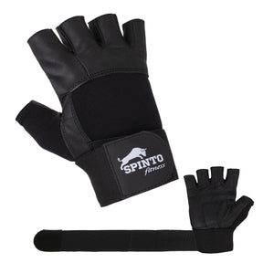 Long-Wrap Leather Lifting Gloves