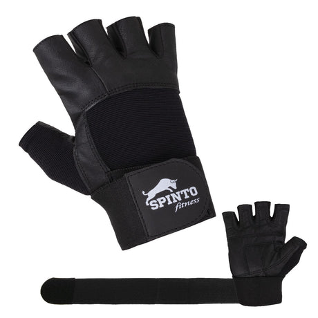 Long-Wrap Leather Lifting Gloves