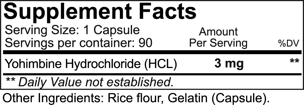 NutraKey Yohimbine HCL, 90 Capsules