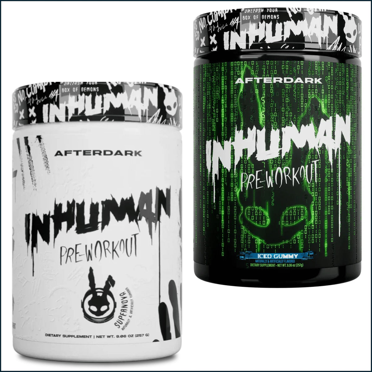 Inhuman Workout AfterDark Supps InHuman Pre-Workout, 2 x 21 Servings Pre-Workout ...