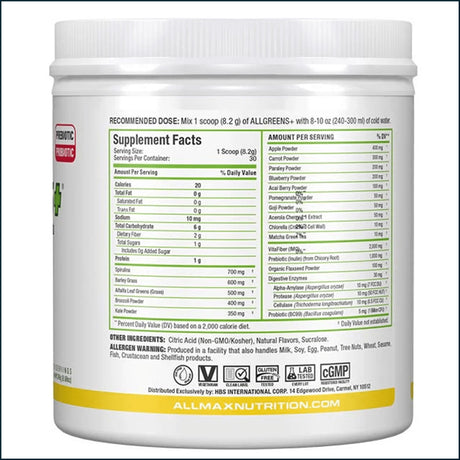 AllMax AllGreens+, 30 Servings Vitamins | Herbs Allmax Nutrition 
