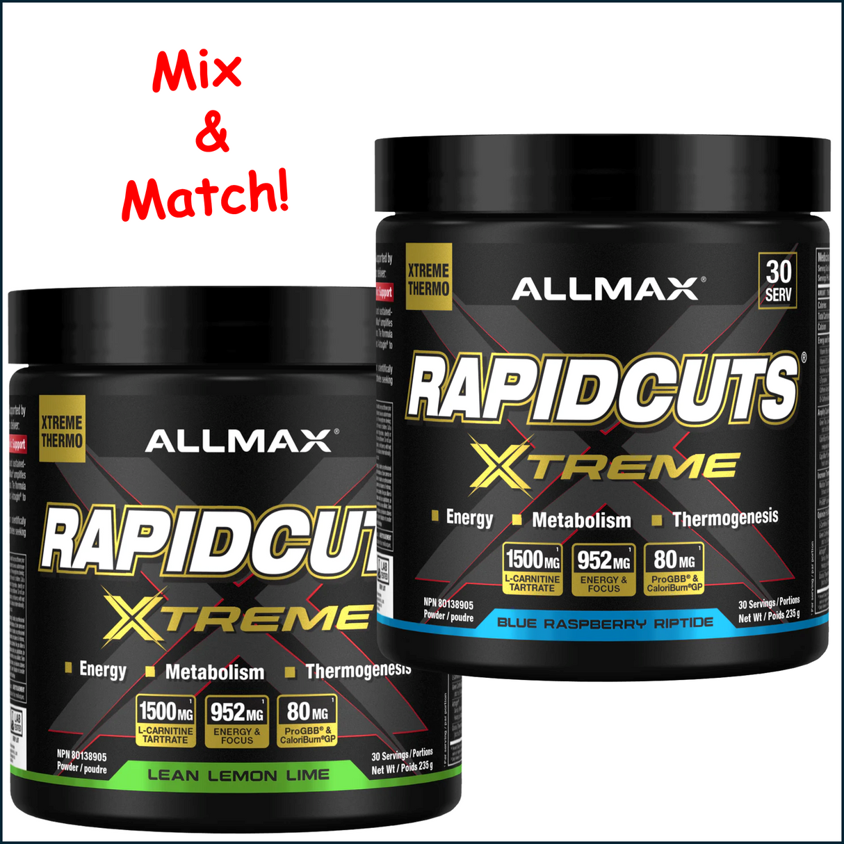 AllMax RapidCuts Extreme Powder, 2 x 30 Servings
