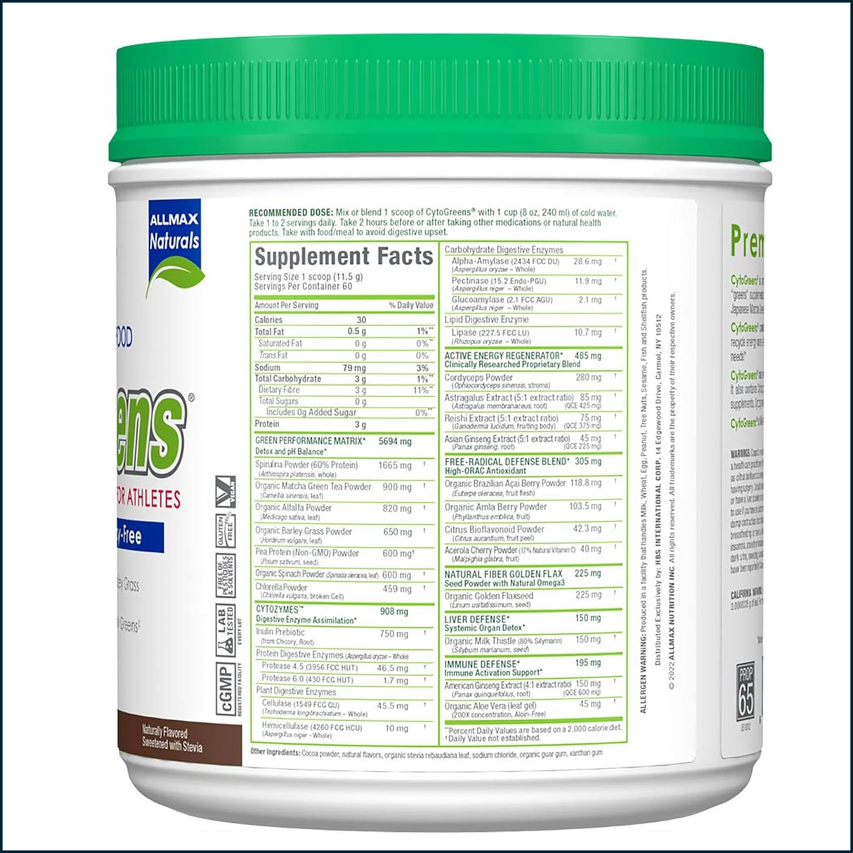 AllMax CytoGreens, 60 Servings