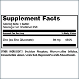 Amazing Nutrition Zinc Gluconate. 250 Tablets