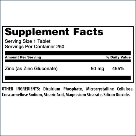 Amazing Nutrition Zinc Gluconate. 250 Tablets