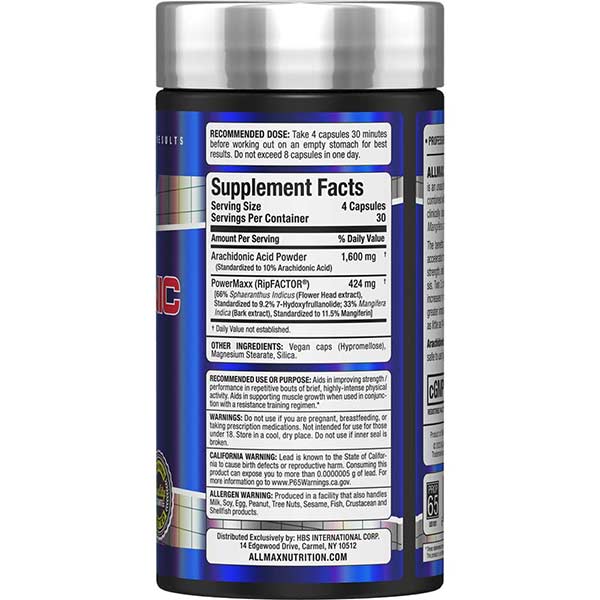 Allmax Arachidonic Acid+, Amplify Your Muscle Growth and Strength, 120 Capsules