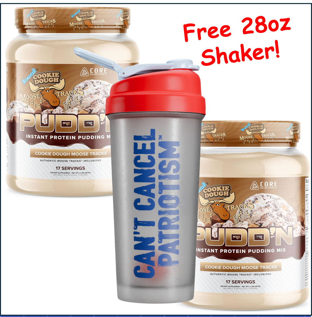 Core Nutritionals Protein Pudd'n Mix, 2 x 2lbs with Free 28oz Shaker