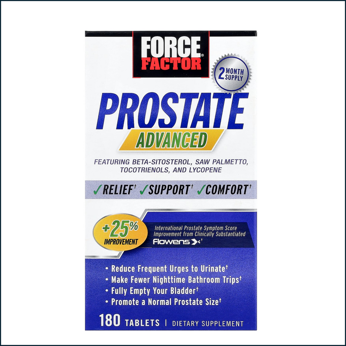 Force Factor Prostate Advanced, 180 Tablets