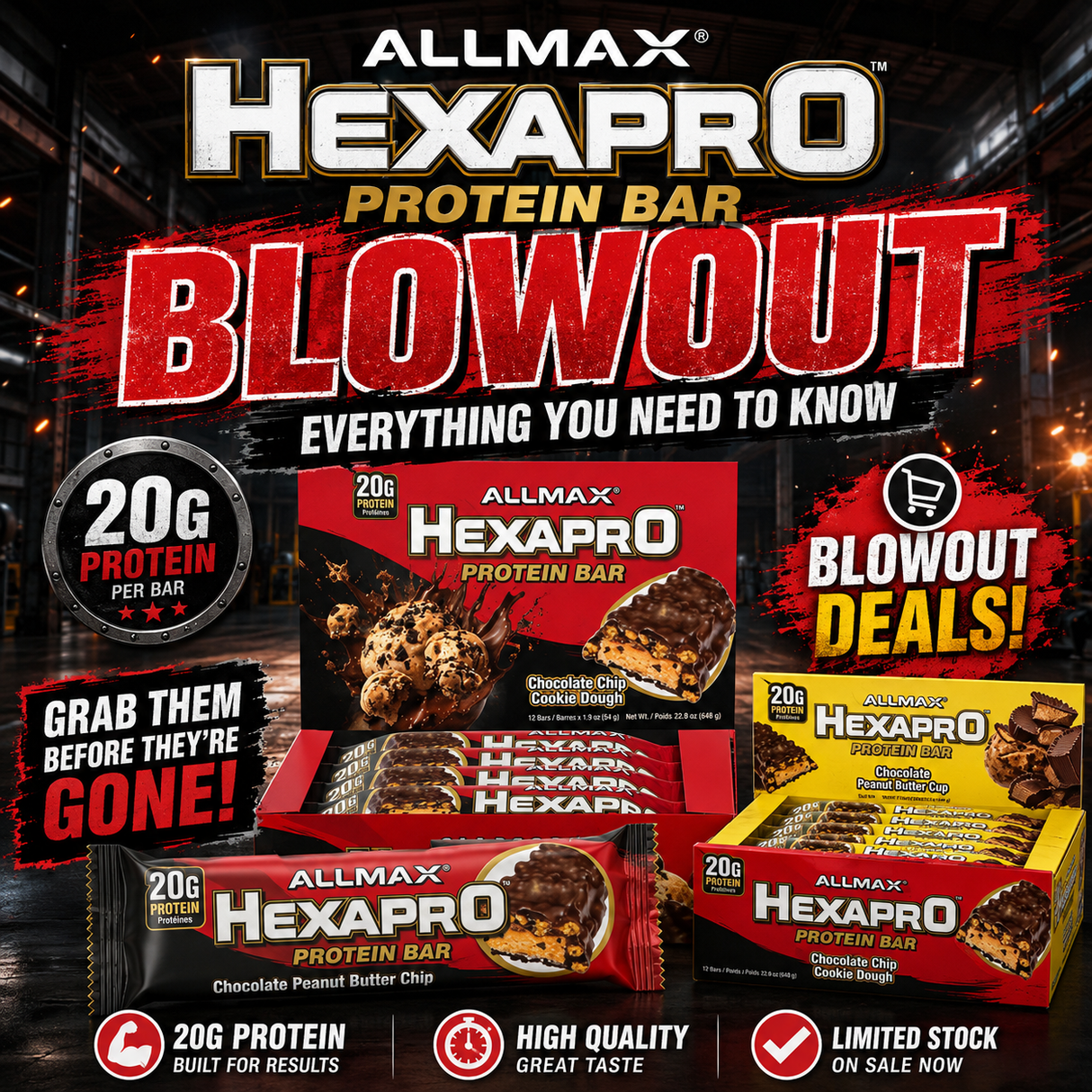 AllMax Hexapro Protein Bar Blowout clearance sale guide