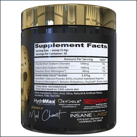 Insane Labz Insane Veinz Gold, 30 Servings