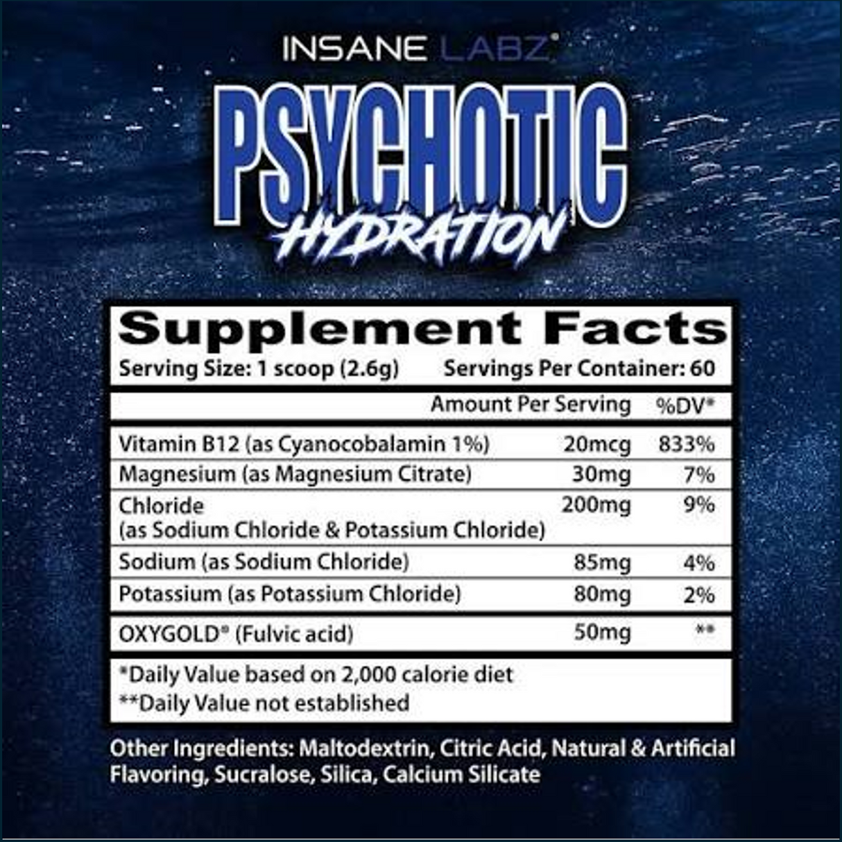 Insane Labz Psychotic Hydration, 60 Servings