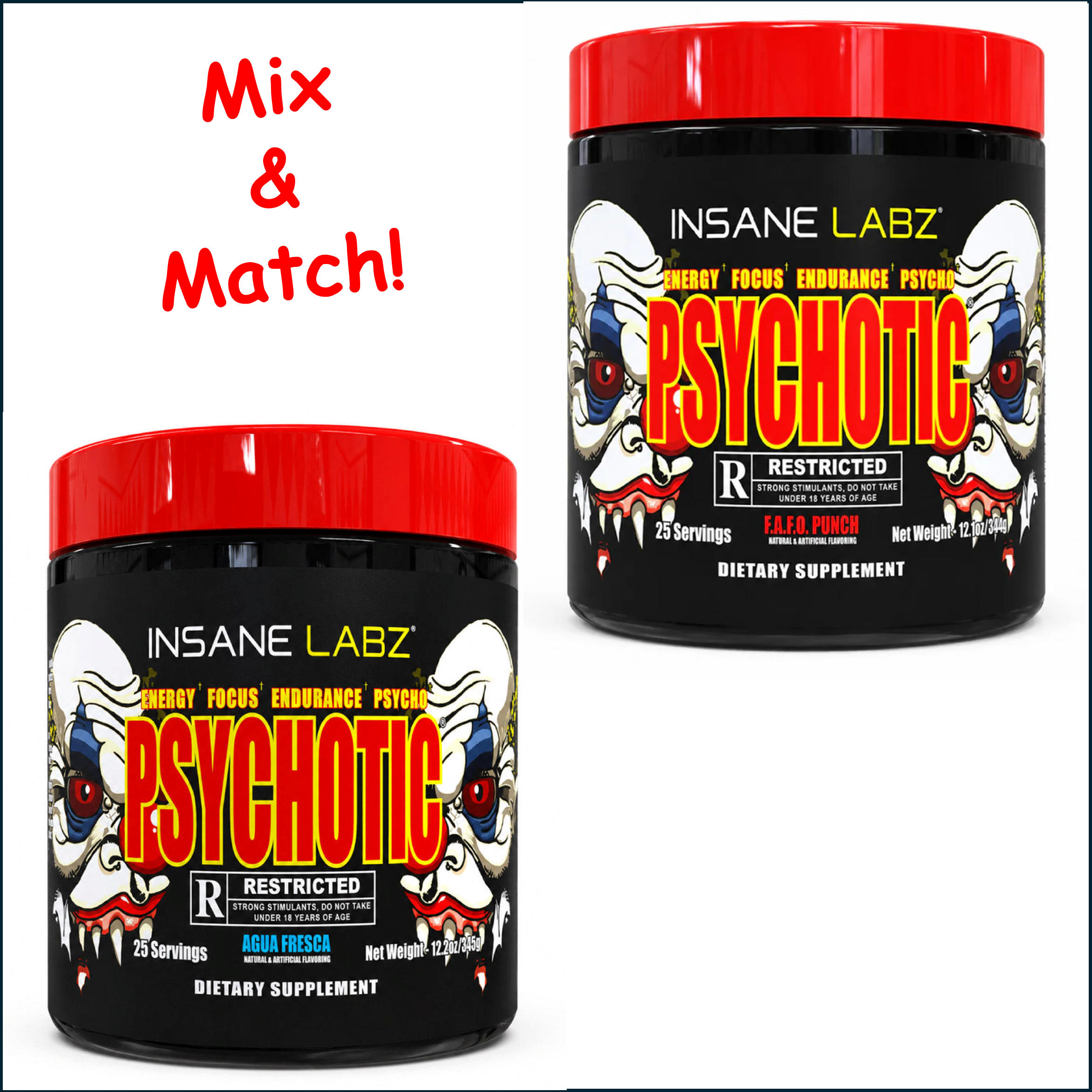 Insane Labz Psychotic Rated R, 2 x 25 Servings