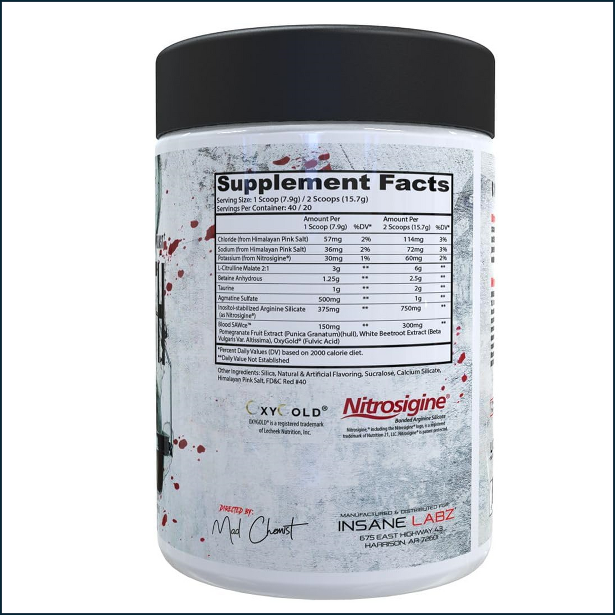 Insane Labz BloodBath Non-Stim Pre-workout, 40 Servings