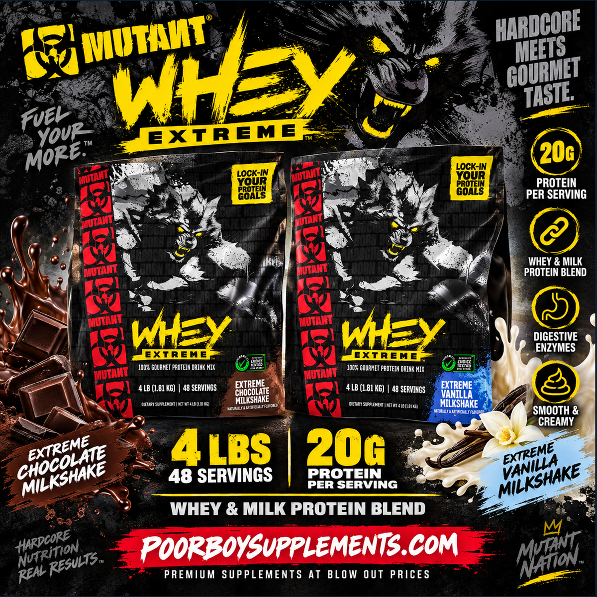 Mutant Whey Extreme, 4lbs