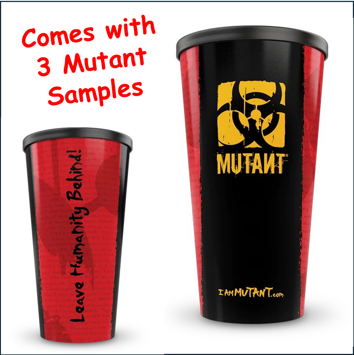 Mutant Stadium Cup with Lid, 32oz + 3 Mutant Samples