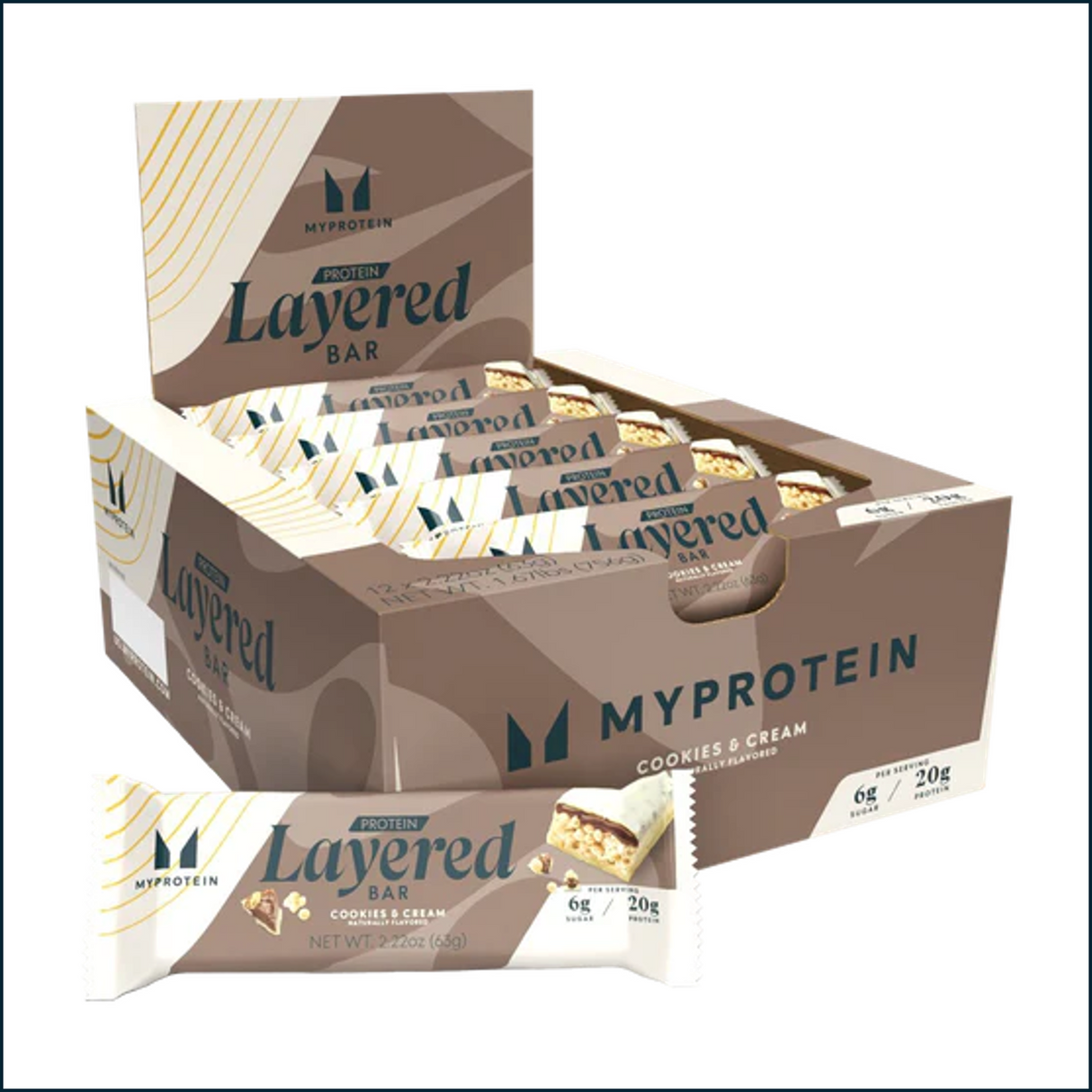 MyProtein Layered Protein Bar, Box of 12