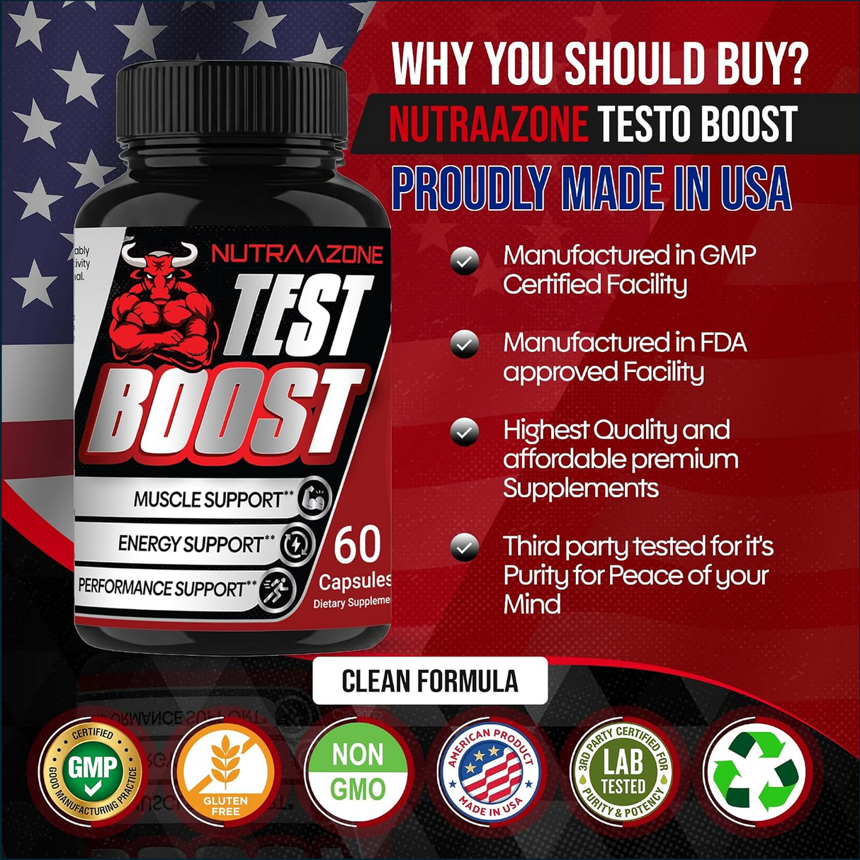 Nutraazone Testosterone Up For Men, 90 Capsules