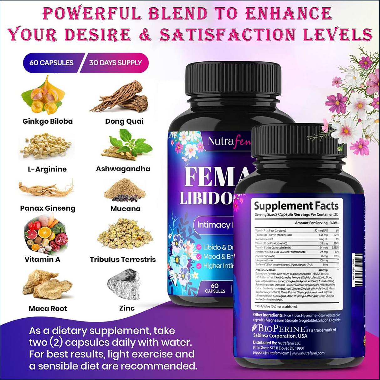 Nutrafemi Female Libido Boost, 60 Capsules