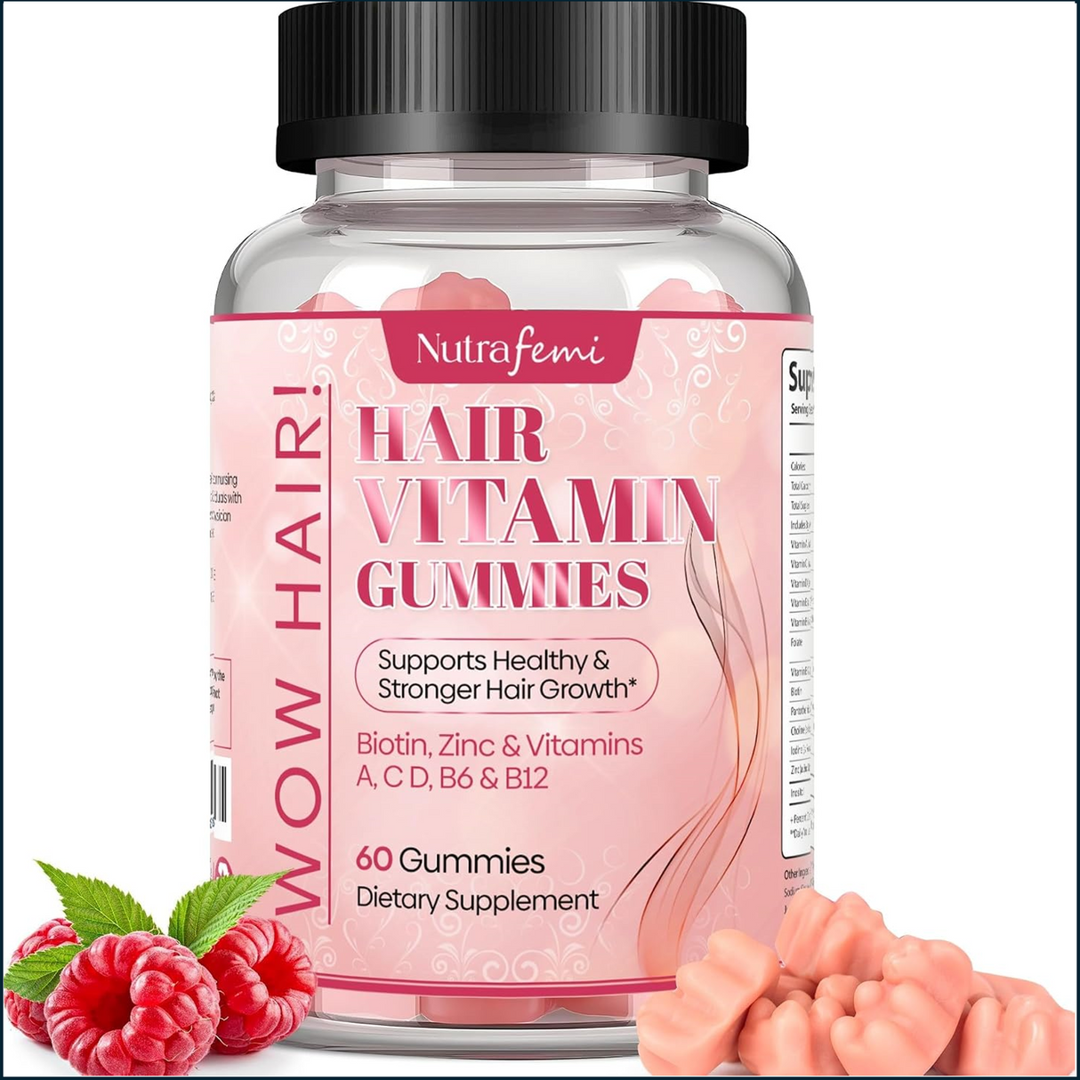 Nutrafemi Hair Vitamin Gummies, 60 Gummies