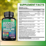 NutraFemi NaturalRX Sea Moss Black Seed Oil, 60 Veggie Capsules