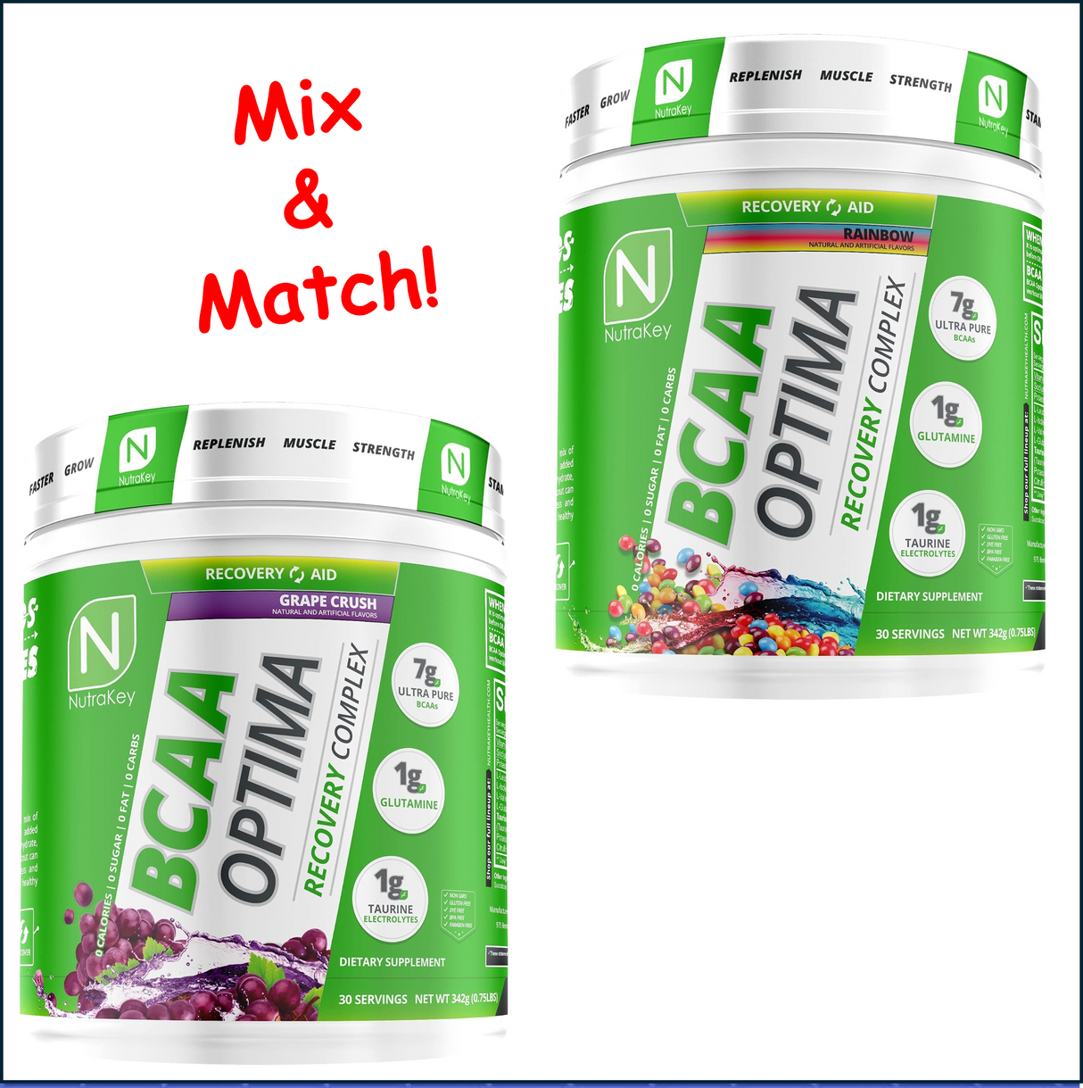Nutrakey BCAA Optima, 2 x 30 Servings