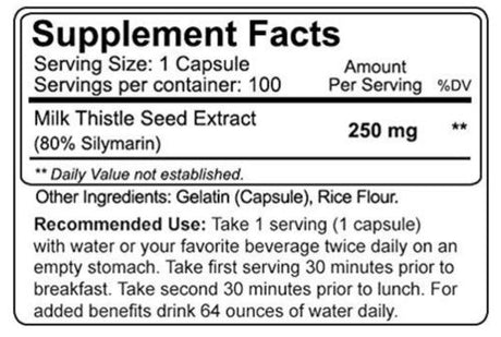 NutraKey Milk Thistle 250mg, 100 Capsules Vitamins | Herbs NutraKey Health 