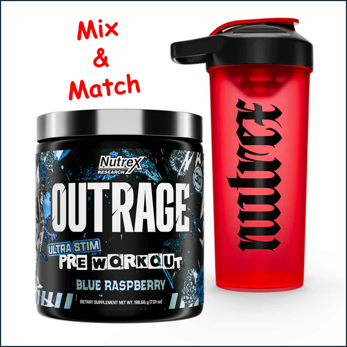 Nutrex Outrage & Gothic Shaker Performance Combo