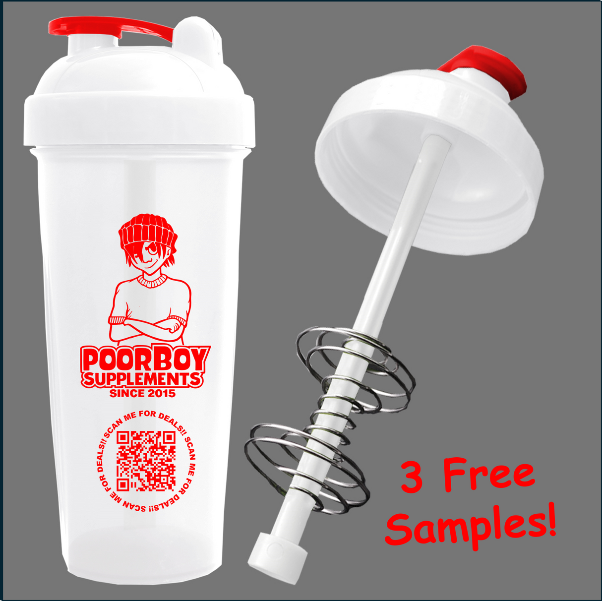 PoorBoy Shaker, 20 oz - 600ml + 3 Samples