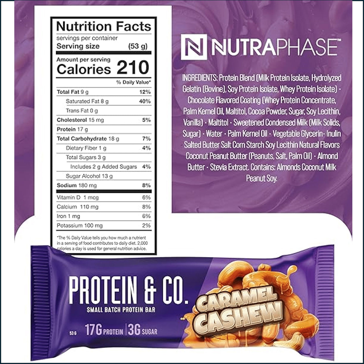 Nutraphase Protein & Co Protein Bar, Box of 12 Bars, Cookies & Snacks Nutraphase 
