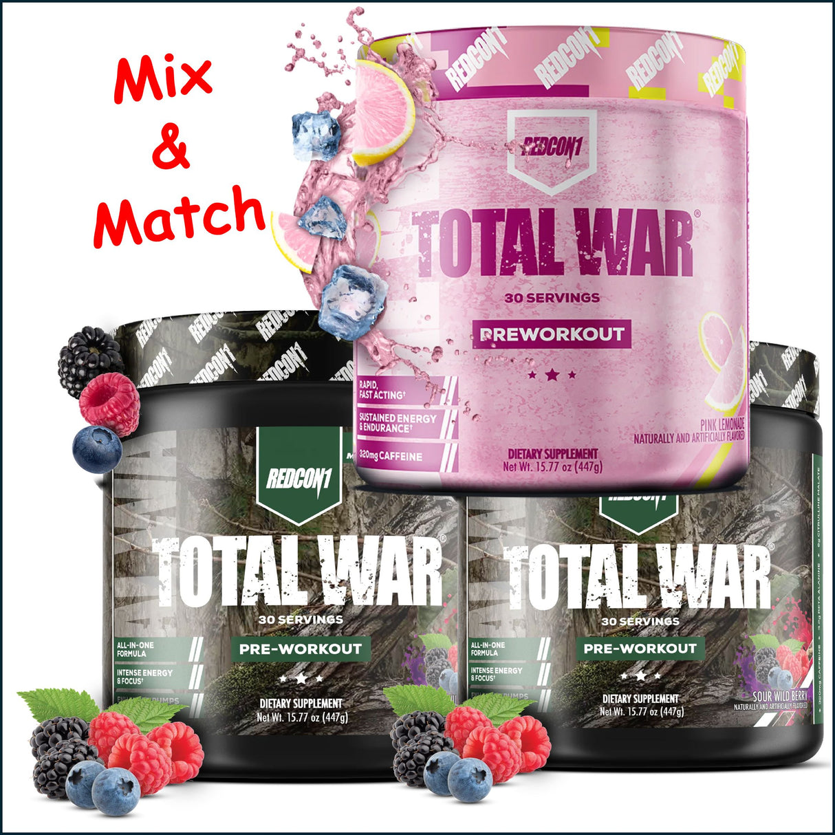 RedCon1 Total War, 3 x 30 Servings Pre-Workout RedCon1 