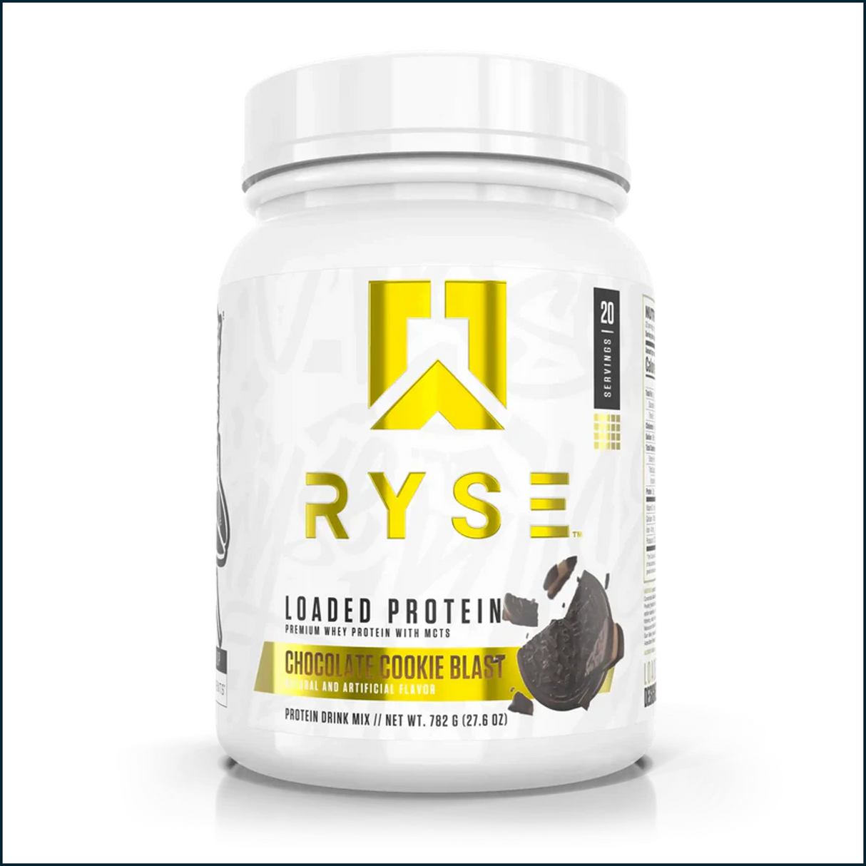RYSE Loaded Protein Chocolate Cookie Blast powder 20 servings – high protein supplement for muscle recovery and workout support