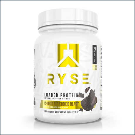 RYSE Loaded Protein Chocolate Cookie Blast powder 20 servings – high protein supplement for muscle recovery and workout support