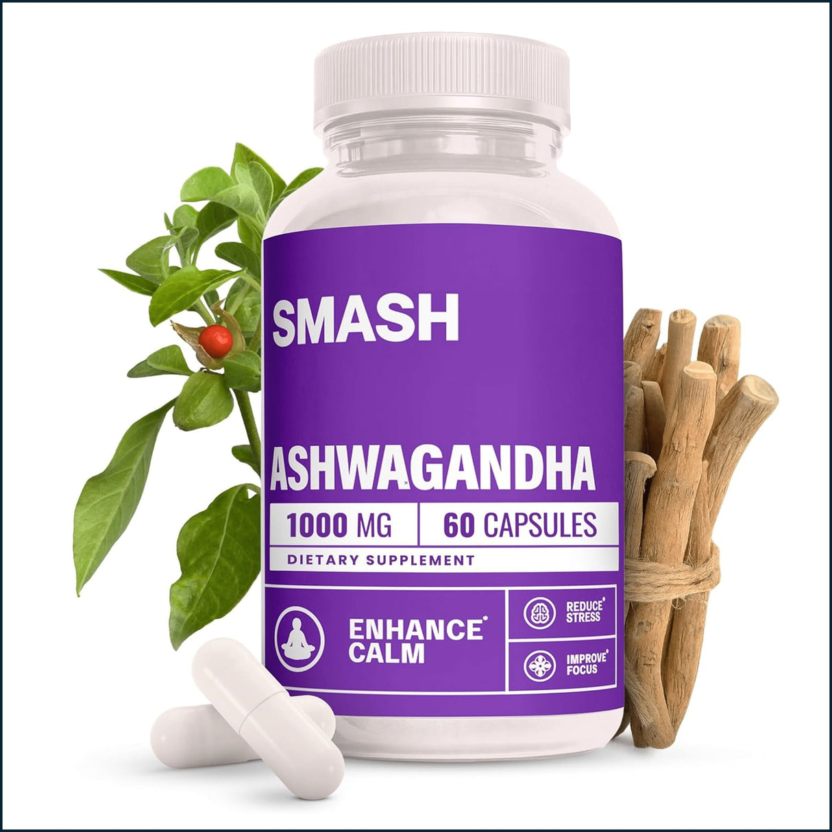 Smash Ashwagandha, 60 Capsules Vitamins | Herbs Smash 