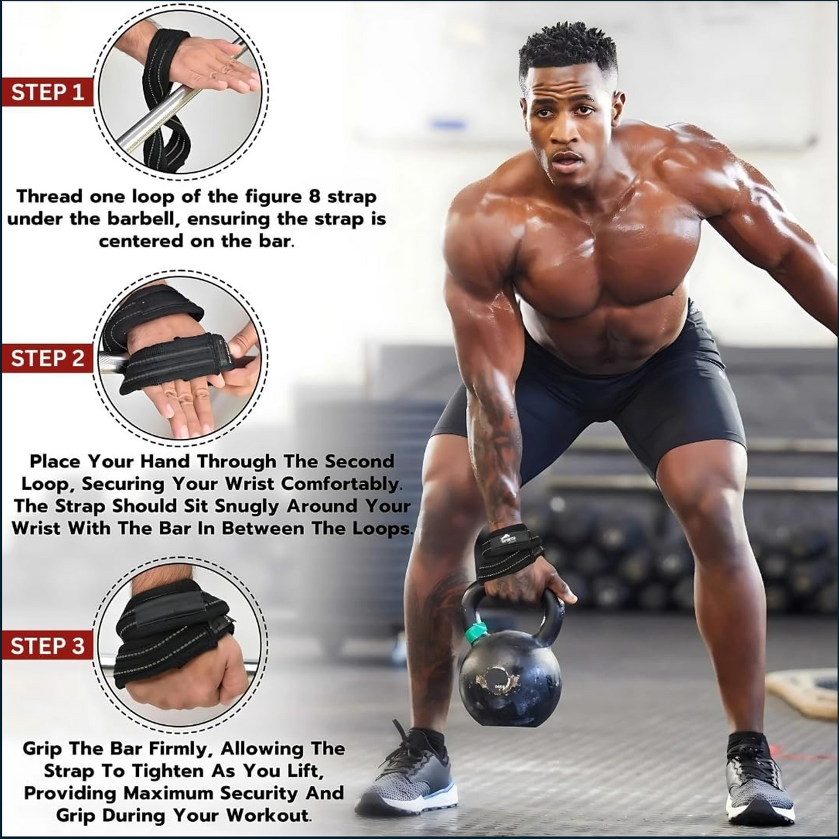 Spinto Fitness Figure 8 Lifting Straps, SP-27