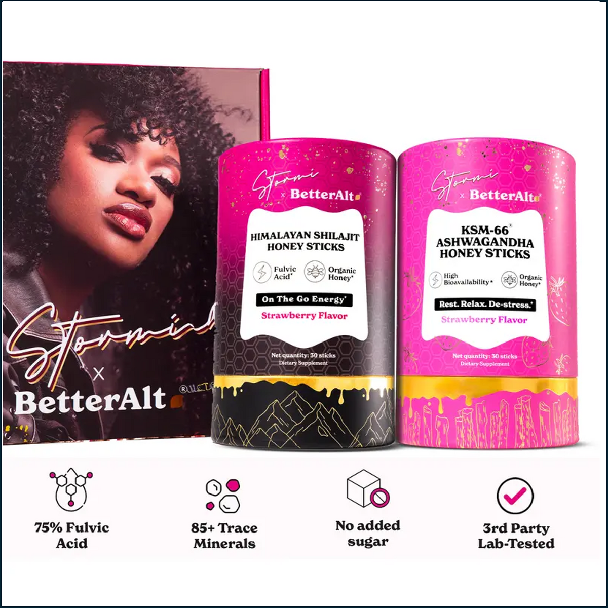 Stormi x BetterAlt Combo Honey Sticks, 30 Servings ea