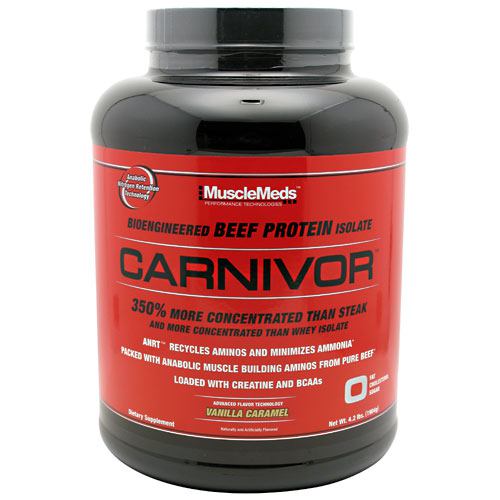 MuscleMeds Carnivor - 100% Beef Protein, 4lbs - 56 Servings (New Lower Price)